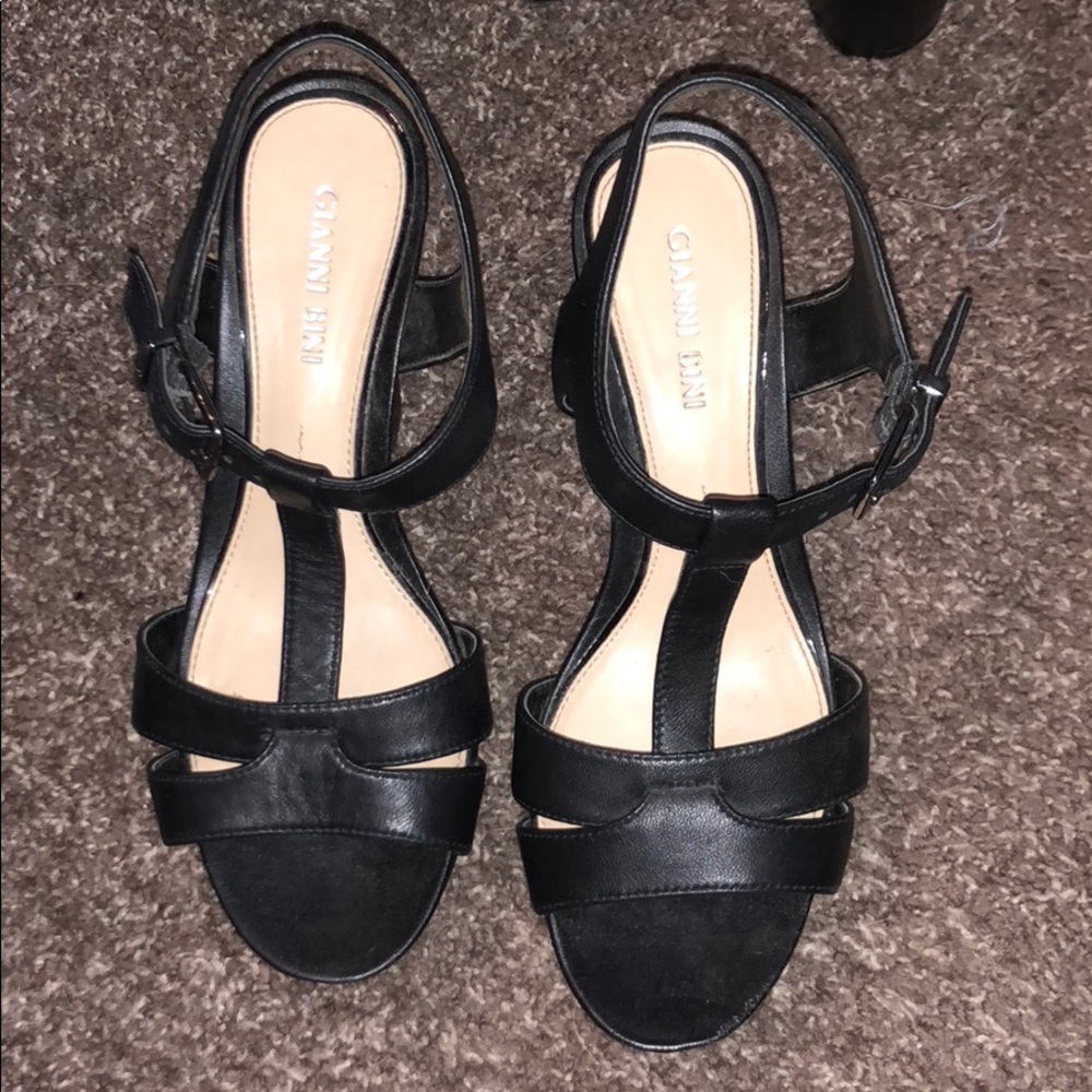Black Gianni bini wedges